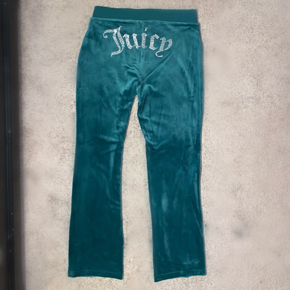 Juicy couture bling velour jade green pants 🌲
